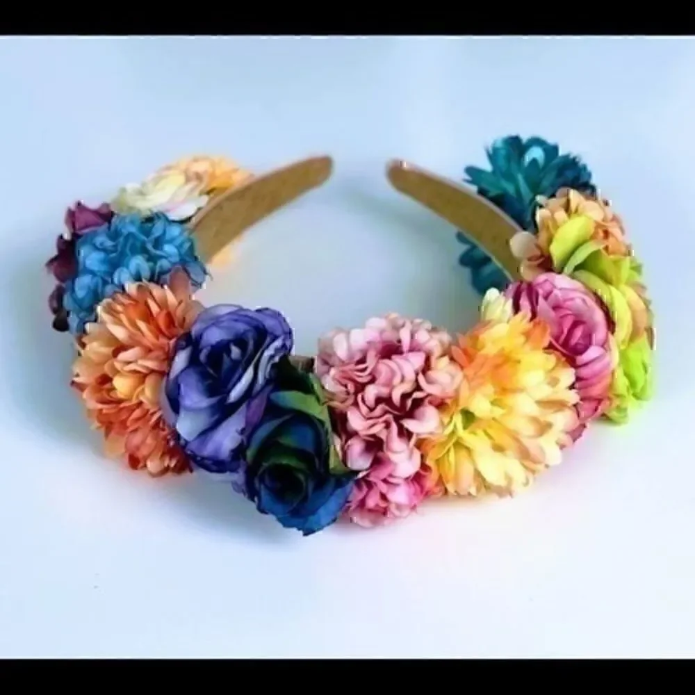 Stunning Handmade Colorful Flower Crown